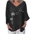 thumbnail image 2 of Hauts Décontractés pour Femmes Mode T-shirt Blouse d'Été pour Femmes à Col en V à Manches Courtes Imprimé Décontracté Hauts Décontractés pour Femmes en Liquidation, 2 of 4