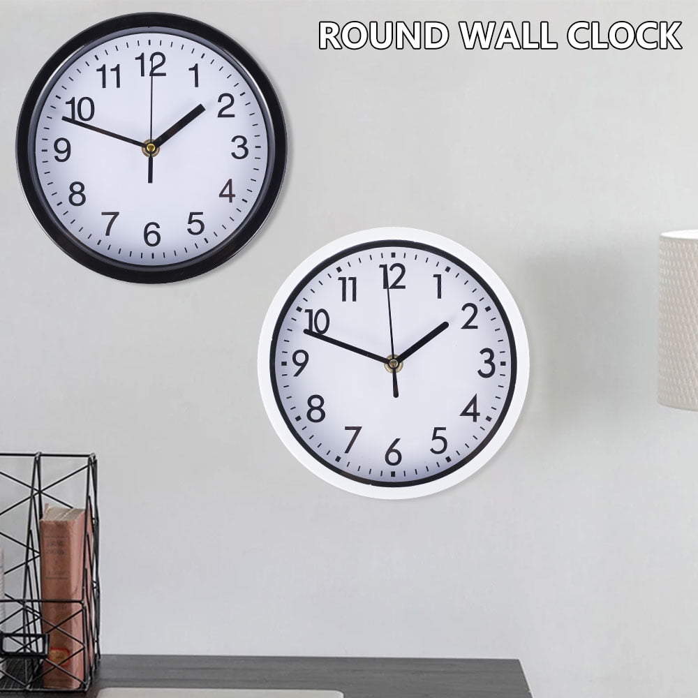 MTFun Modern Wall Clock, 8 Inch Large Round Silent NonTicking Wall