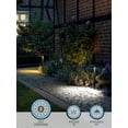 thumbnail image 3 of 6 Pack 2CCT Solar Path Lights, Dimmable, Auto Dusk to Dawn Landscape Pathway Lights for Sidewalk, Driveway, Garden, 2700K Soft White /4000K Cool White, IP65, 120lm, Black, 3 of 7