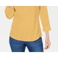 thumbnail image 3 of Karen Scott Women's Cotton Johnny Collar Utility Shirt Yellow Size X-Large, 3 of 3