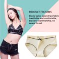 thumbnail image 4 of Qarigey Ropa interior elástica para mujer, calzoncillos de algodón para niña, bragas transpirables que absorben la humedad, ropa interior diaria Ropa interior amarillo claro METRO Qarigey AP000432-26, 4 of 6