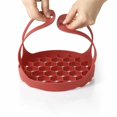thumbnail image 5 of Multifunctional BPA-free Silicone Egg Steamer Rack (Red), 5 of 5