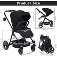 thumbnail image 2 of Foldable baby stroller - lightweight aluminum frame, waterproof fabric, reversible backrest, adjustable footrest, canopy peekaboo window, grande almacenamiento basket, cup holder & safety harn..., 2 of 10