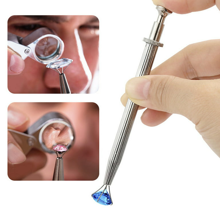 Piercing Ball Grabber Tool Pick Up Tool w/ 4 Prongs Holder Diamond