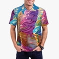 thumbnail image 1 of Fotbe Rainbow Melting Ice Cream Camiseta Polo de Golf para Hombre con Estampado – Camisa Deportiva Transpirable con Cuello Abotonado-Large, 1 of 6