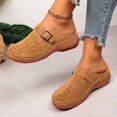 thumbnail image 6 of Purcolt Clogs for Women Comfortable Casual Hollow-out PU Leather Closed Round Toe Arch Support Slip On Flat Shoes Lightweight Memory Foam House Shoes with Buckle, 6 of 9