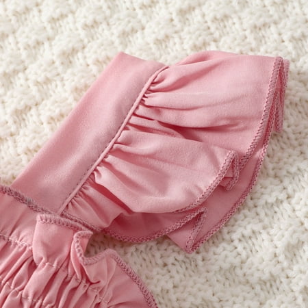 

PEASKJP Birthday Dress Children Girls Summer Short-Sleeved Chiffon Flowy A-Line Pageant Dress Pink 4-5 Years