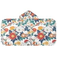 thumbnail image 5 of Yayeee Kids Hooded Towel with Hand Pockets Beach Soft Absorbent Bath Wrap 50 x 23.5 inch, Colorful Flowers Pattern, 5 of 5
