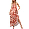 thumbnail image 5 of USSUMA Summer Dresses for Women 2022, Women's Bohemian Floral Maxi Dresses Summer Casual Sleeveless Spaghetti Strap Flowy Long Swing Beach Dress, 5 of 5