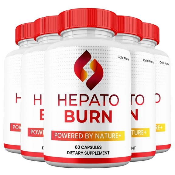 Hepato Burn Capsules, Maximum Strength All Natural Formula, HepatoBurn Pills Supplement, 60 Capsules (5 Pack)