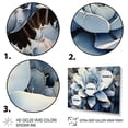 thumbnail image 3 of Designart "Minimal Collage of Blue and White Cacti I" Floral Metal Wall Décor Set, 3 of 5