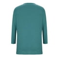 thumbnail image 5 of 3/4 Length Sleeve Womens Tops Sevevn Women's Fashion Solid Color T-Shirt 3/4 Sleeves Blouse Round Neck Casual, 5 of 9