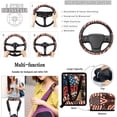 thumbnail image 5 of Yuyamidu 250 Years American Flag Car Seat Cover Set with Steering Wheel Cover Seat Belt Covers Trash Can Air Vent Pocket Rear View Mirror Cover Cup Coasters Key Chain 15 PCS Car Accessories, 5 of 7