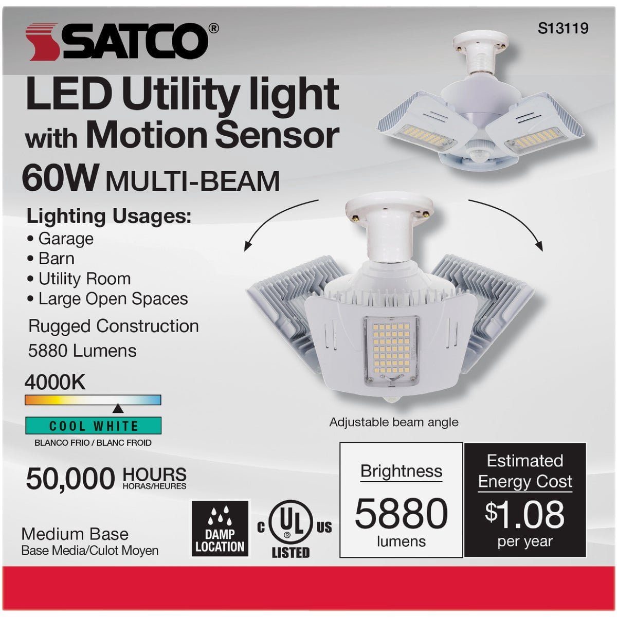 Nuvo 60w Mtn Led Utlity Bulb S13119