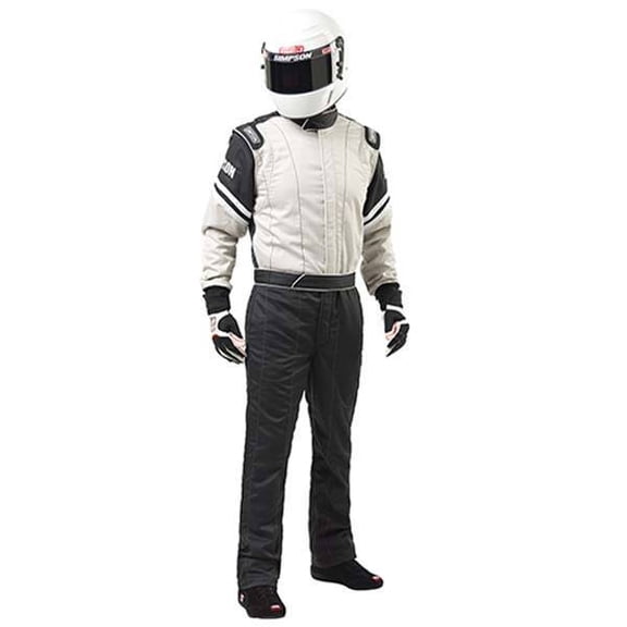 Simpson Racing L205471 Legend II Racing Suit Adult XL Gray/Black