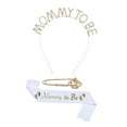 thumbnail image 4 of Conjunto de banda para baby shower, diadema, broche, decoración acogedora para fiestas, banda para baby shower Oro blanco, 4 of 9