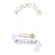thumbnail image 4 of Conjunto de banda para futura mamá, banda de satén decorativa, tiara, banda para futura mamá para fiesta de baby shower Oro blanco, 4 of 9