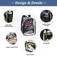 thumbnail image 5 of PVC Transparent Backpacks Clear Backpack for Travel and Outings Feathers and Beads Pattern, 5 of 7