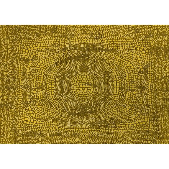 Ahgly Company Machine Washable Indoor Rectangle Oriental Yellow Industrial Area Rugs, 2' x 3'
