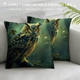 thumbnail image 3 of Orinice Owl Branch Glowing Light Graphic Decorative Cushion Throw Pillow Cover for Home Couch Living Room Bed Sofa Short Plush 1PC Printed on Both Sides 20x20in, 3 of 5