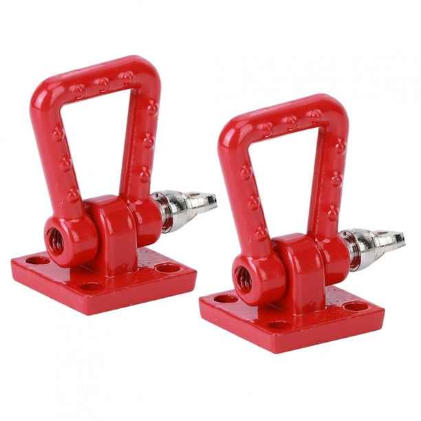 Ymiko Rc Trailer Hook, Rc Tow Hooks Metal Decorative 2pcs Durable For Axial Scx10 90046 D90 Cc01 Rc Car For 1/10 Crawler Red Red