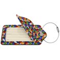 thumbnail image 4 of Rocae Bowling Colorful for Leather Luggage Baggage Tags ID Label Privacy Cover ID Label with Stainless Steel Loop and Address Card, 4 of 5