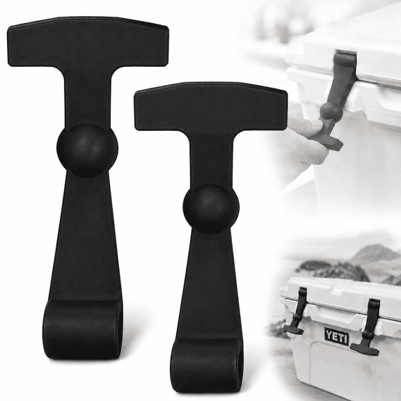 Emlimny Replacement Lid Latches (2-Pack) - Black Rubber Cooler Latch Handles for Hard Handle Premium Coolers - Compatible with Yeti and RTIC