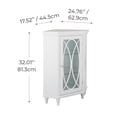 thumbnail image 3 of Teamson Home Florence Corner Floor Cabinet with a Decorative Tempered Glass Door, White, 3 of 11