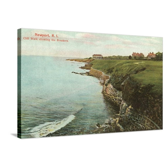 Art.com Cliff Walk, Breakers, Newport, Rhode Island Stretched Canvas Print Wall Art, 36" x 24"