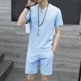 thumbnail image 5 of Men Short Sets 2 Piece Sets Short Sleeve T Shirt & Shorts Summer Outfit Beach Wear Vacation Set, 5 of 7