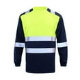 thumbnail image 2 of Handshe Men's Reflective Mesh Workwear Safety Shirt, Color Block Long Sleeve Round Neck Top for Construction, High-Visibility Outdoor Work Apparel, 2 of 3