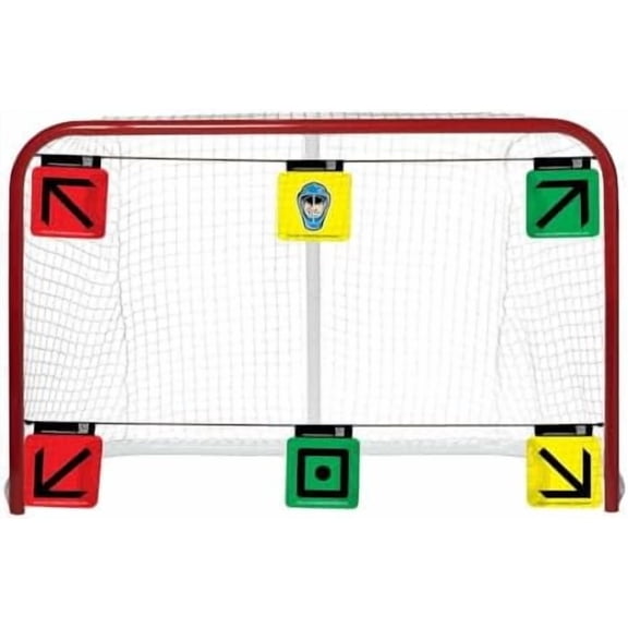 My Target Pro - Includes 6 Goal Targets & 1 Rubber Straps - Attaches to Most Hockey Goals - Practice Aid for Precision Aim & Shooting - Portable Equipment for Hockey Training