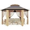 thumbnail image 6 of AOILE Hexagonal Pavilion – Outdoor Hexagonal Canopy with Mesh Sides & Zipper Door, Steel Frame & Weather-Resistant Polyester Top, 6 of 6
