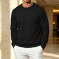 thumbnail image 5 of Fleece Crewneck Sweatshirt Men Casual Trendy Long Sleeve Sweat Shirt Fall Winter Warm Comfortable Solid Color Tops Black S, 5 of 5