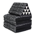 thumbnail image 2 of Leewadee 4-Fold Mat with Triangle Cushion – Firm TV Pillow, Foldable Mattress with Cushion Made of Kapok, 89 x 20 inches, Black, 2 of 7