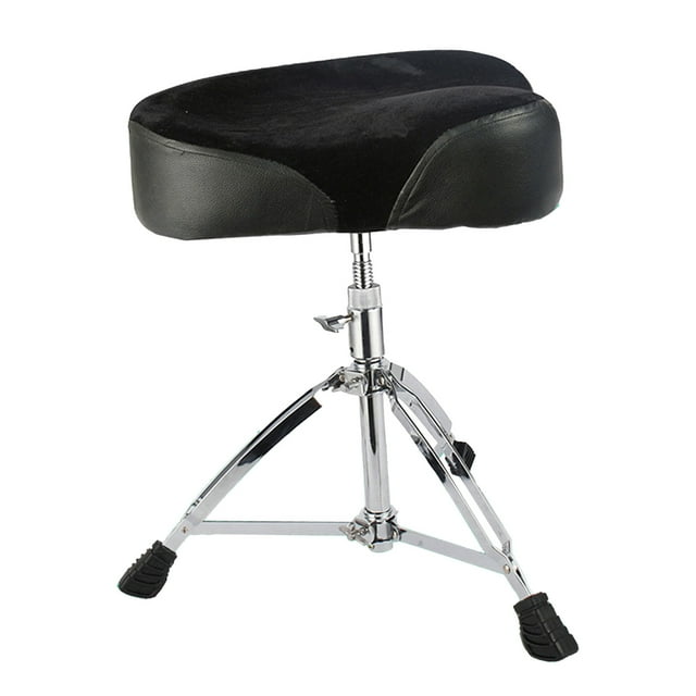 Taburete de tambor Bling Bling de altura ajustable acolchado con esponja soporte de aleación de aluminio Negro