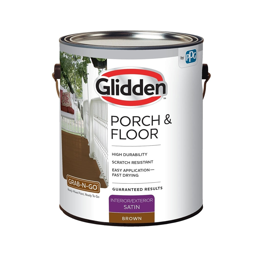 4PC Glidden Glidden 3031F Porch & Floor Interior/Exterior Paint, Satin