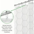 thumbnail image 4 of Decorative Hexagon Print - Easy Care Fabric Shower Curtain with Reinforced Buttonholes, for Bathroom Showers, Stalls and Bathtubs, Machine Washable - 72" x 72" - White/Black, 4 of 4