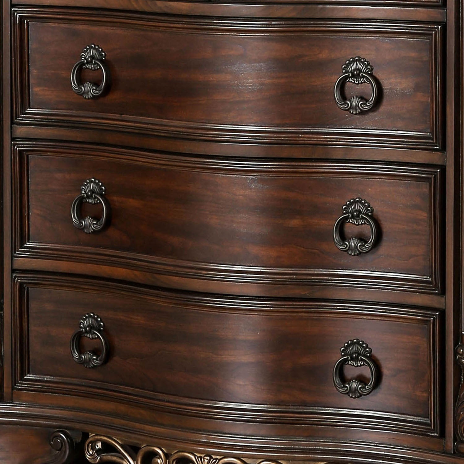 Furniture of America Davidson Traditional 5-Drawer Chest, Brown Cherry