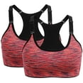 thumbnail image 1 of Pack de 2 sujetadores deportivos de alto impacto para mujer - Camiseta sin costuras para yoga y running con tirantes ajustables (tallas S-XL), 1 of 6