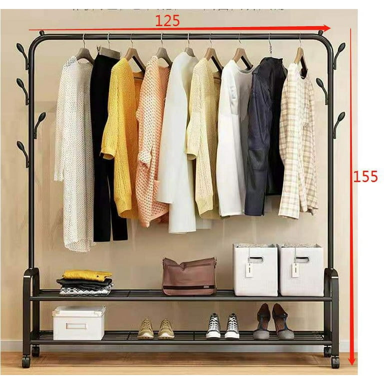 Closet Organizer Metal Garment Rack Portable Clothes Hanger Home