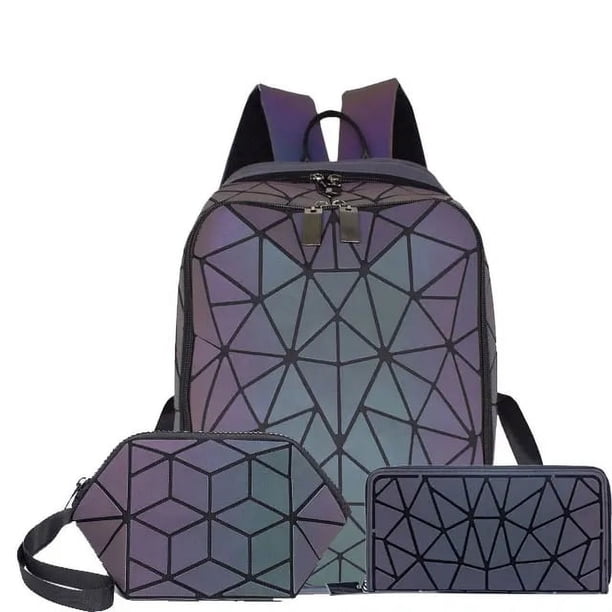 Laser Luminous bao bag Sequin set Backpack for women's shoulder bag School Girls Backpack Female Design Backbag holographic bag