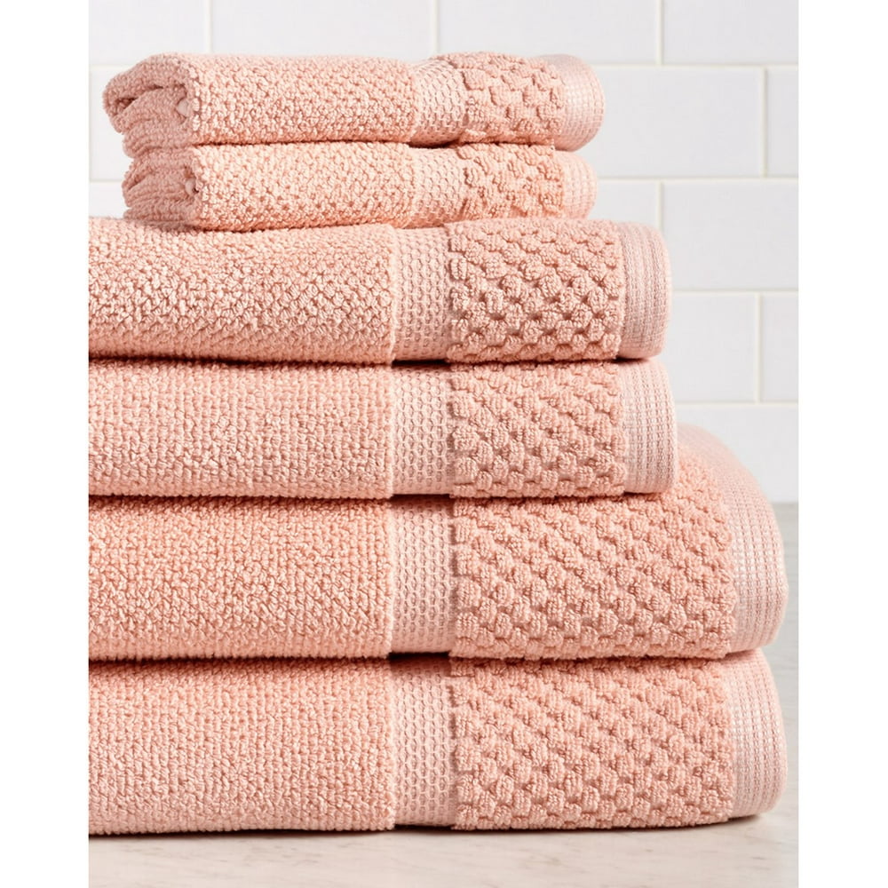 Diplomat 6Piece 100 Cotton Bath Towel Set, Coral