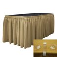 thumbnail image 1 of LA Linen Polyester Poplin Table Skirt 17-Foot by 29-Inch Long with 10 L-Clips, Taupe, 1 of 4