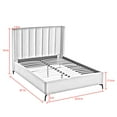 thumbnail image 7 of Montrell Upholstered Velvet Queen Size Wingback Platform Bed, Light Grey, 7 of 7