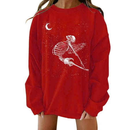 

Mrat Cropped Sweatshirts for Women Hoodless Sweatshirts Ladies Classic Print Crewneck Long Sleeve Loose Sweatshirt Tops Long Sleeve Long Sleeve Scrub Tops Female