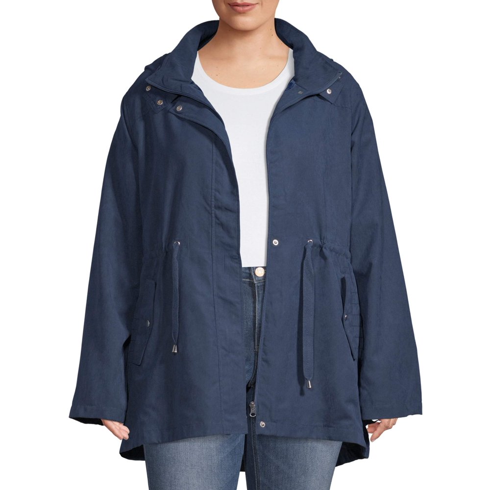 Time and Tru Time and Tru Women's PlusSize Hooded Anorak Utility