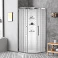 thumbnail image 3 of Dreamwerks Monaco 38 in. W X 38 in. D X 75 in. H Round Shower Stall Kit with Base and Walls in Chrome, 3 of 12