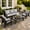 Black Frame/Grey Cushion, variant on FOOWIN 4-Piece Patio Furniture Set, HDPE Outdoor Conversation Set with 4 Seating & Cushions, Perfect Patio Sofa Set for Garden, Porch, Backyard, Black Frame with Beige Cushion