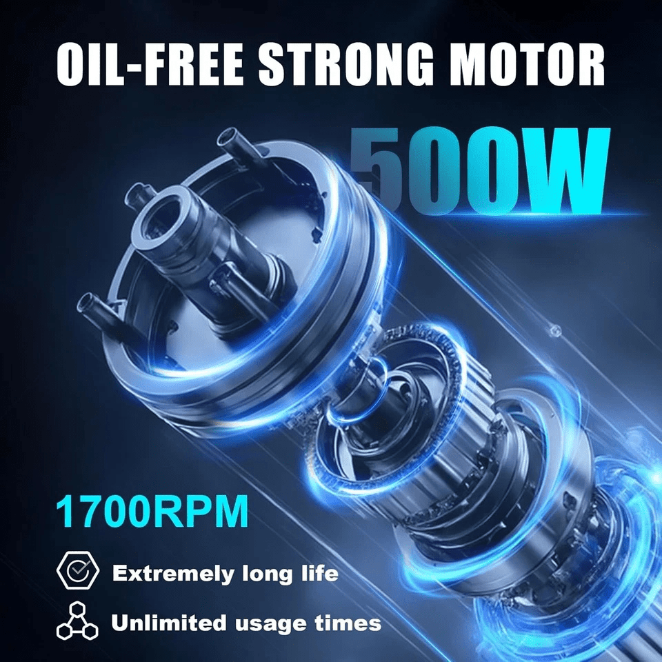 Azzunox 2 Gallon Air Compressor, 1.6CFM@90PSI Oil Free Air Compressor Tank & Max.116PSI Pressure, 60 dB Ultra Quiet Compressor for Auto Repair, Tire Inflation, Spray Painting, Woodwork Nailing